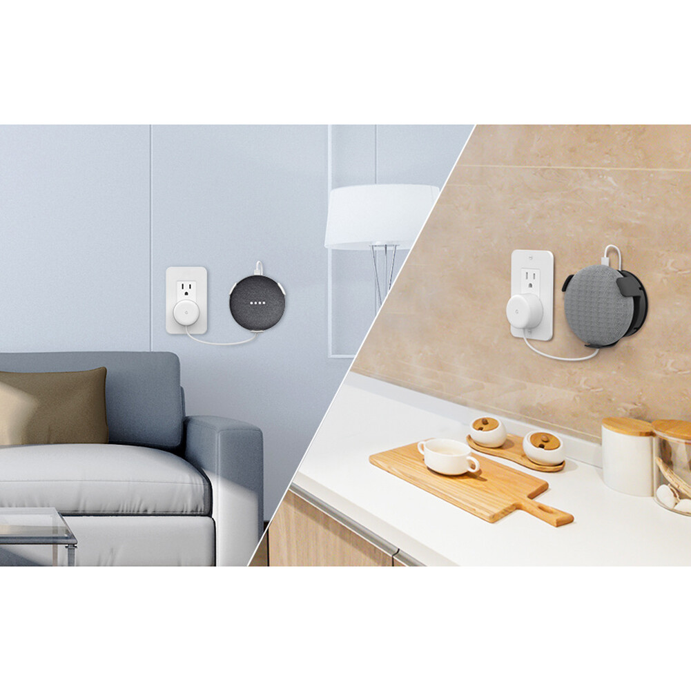 householdsa Wall Mount Bracket Smart Speaker Case Holder Built-in Cable Management Compatible For Google Home Mini/echo Dot 3rd Generation
