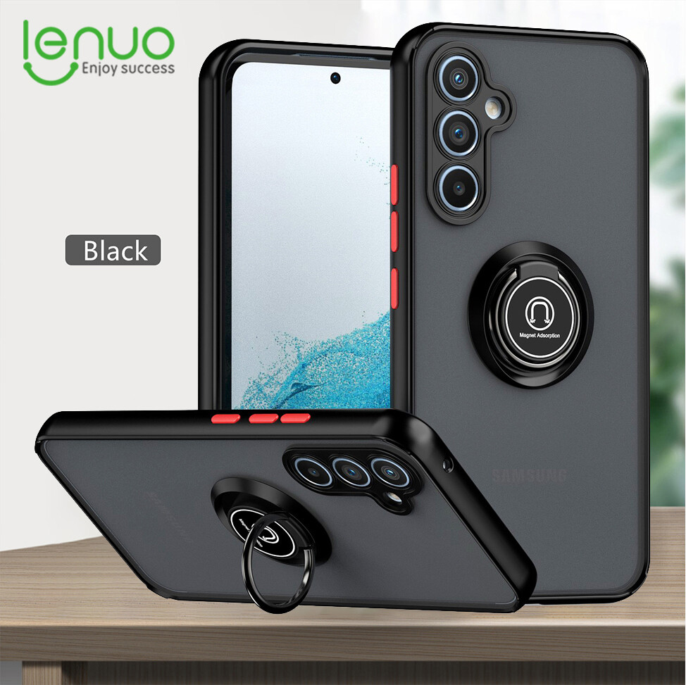 Lenuo Anti-fall Fashion Protective Phone Case For Samsung Galaxy A54 A34 A24 A14 5G Casing Multifunction Car Magnetic Shockproof With Ring Stand Back Cover