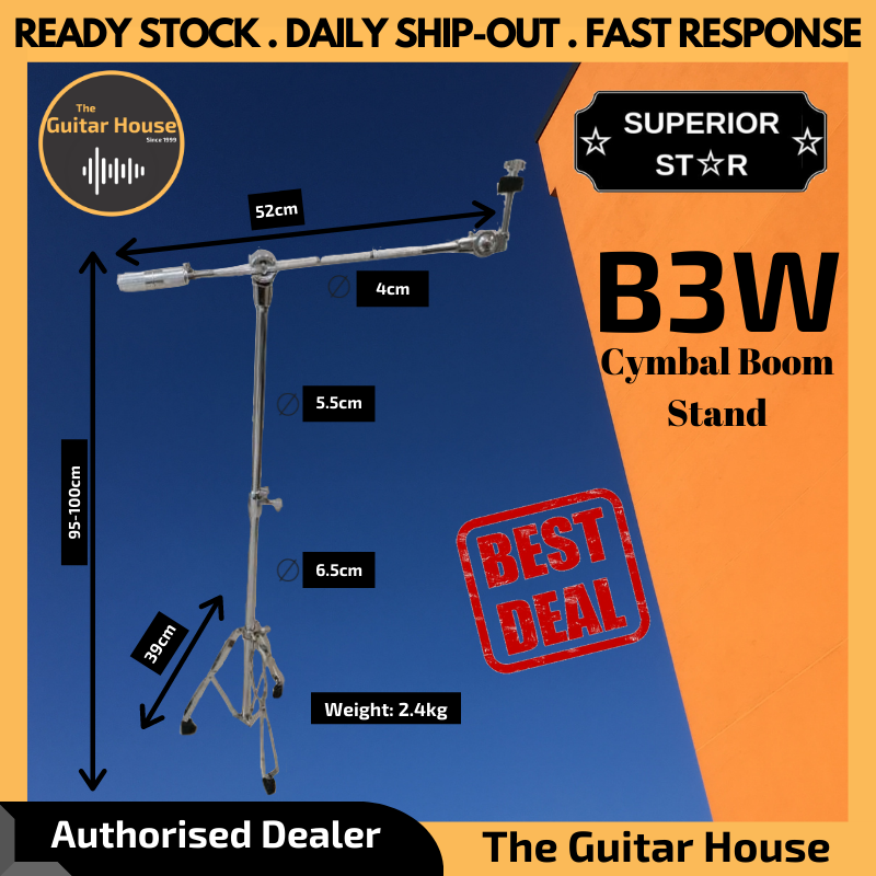 Superiorstar B3W Boom Cymbal Stand With Double Braced Legs