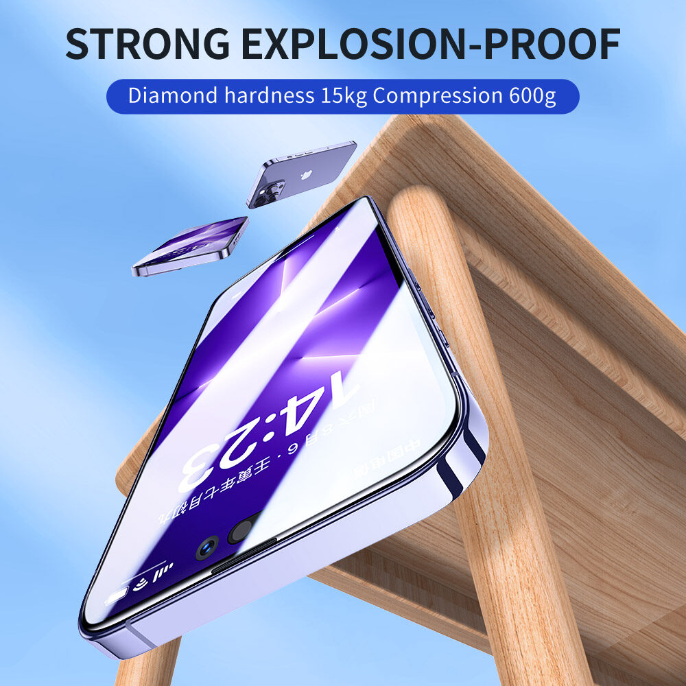 SmartDevil Miếng Dán Bảo Vệ Màn Hình Kim Cương Siêu Mịn Cho iPhone 14 Pro max 14 Pro 14 Plus 13 Pro max  13 iPhone 16e Miếng Dán Kính Cường Lực HD Ánh Sáng Xanh Toàn Màn Hình Chống Vân Tay Chống Cháy Nổ