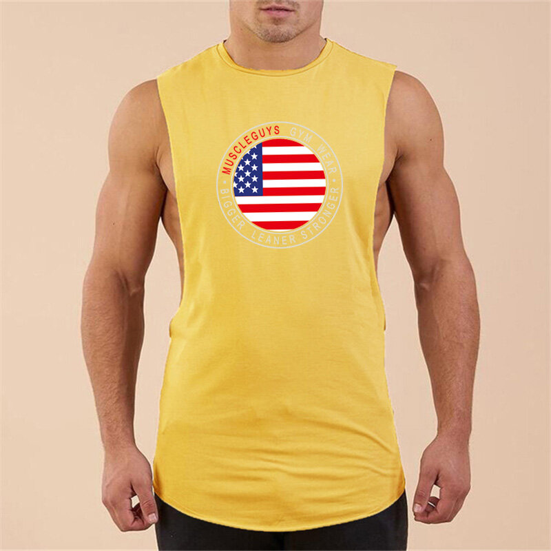 Brand New Plain Tank Top Men Gyms Stringer Sleeveless Shirt Open Sides Blank Fitness Clothing Cotton Sportwear Muscle Vest