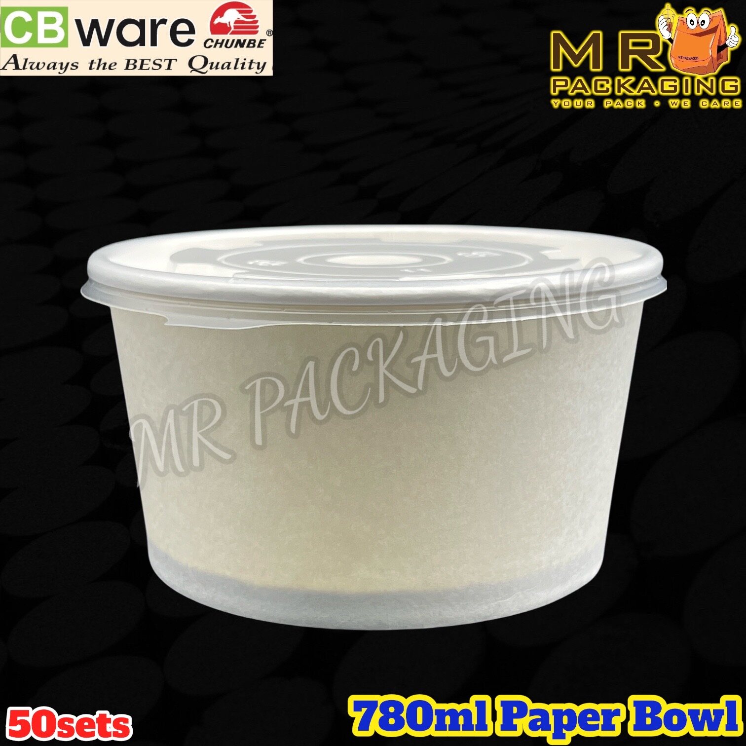 780ml Paper Bowl with Lid ( 50sets± ) White - 780 ml - Disposable ...