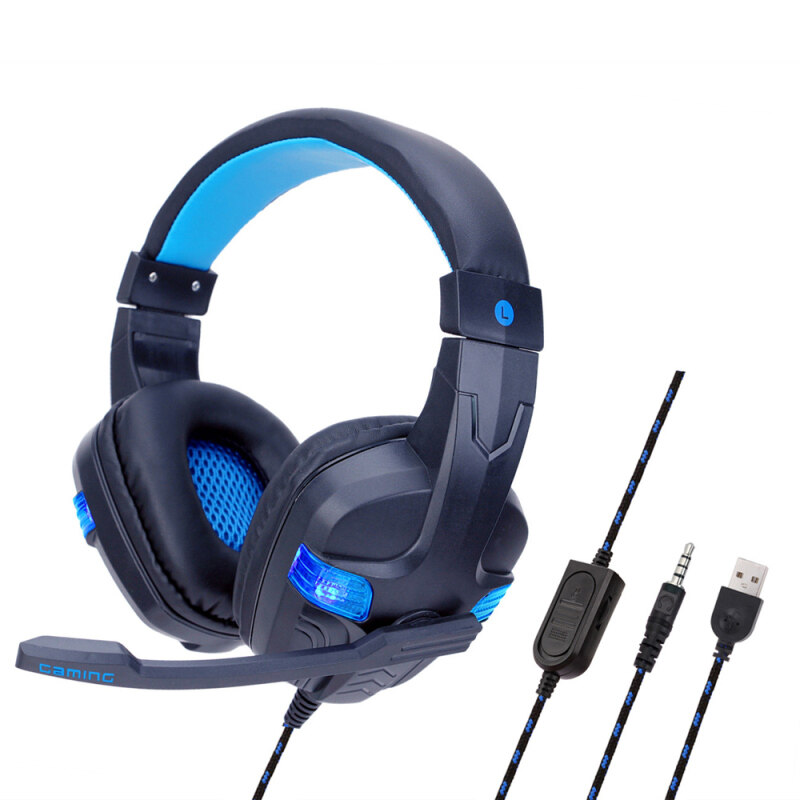 niceEshop SY860MV 3.5mm Gaming Headset with Microphone Led Light Emitting Head-mounted Gaming Headset Singapore