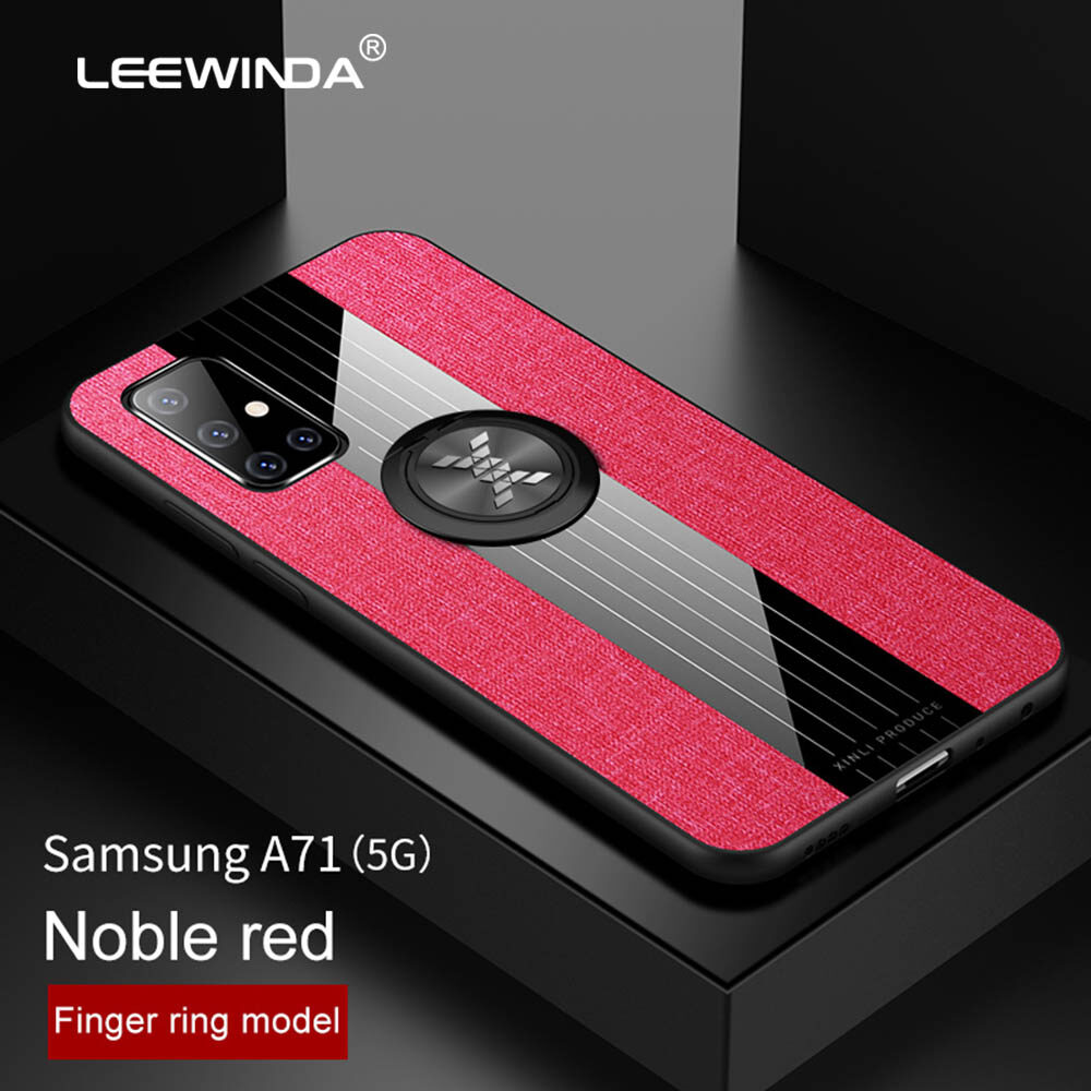LEEWINDA For Samsung Galaxy A71 5G  Phone Case, Leather Armor Cases Ring bracket Cover Shell