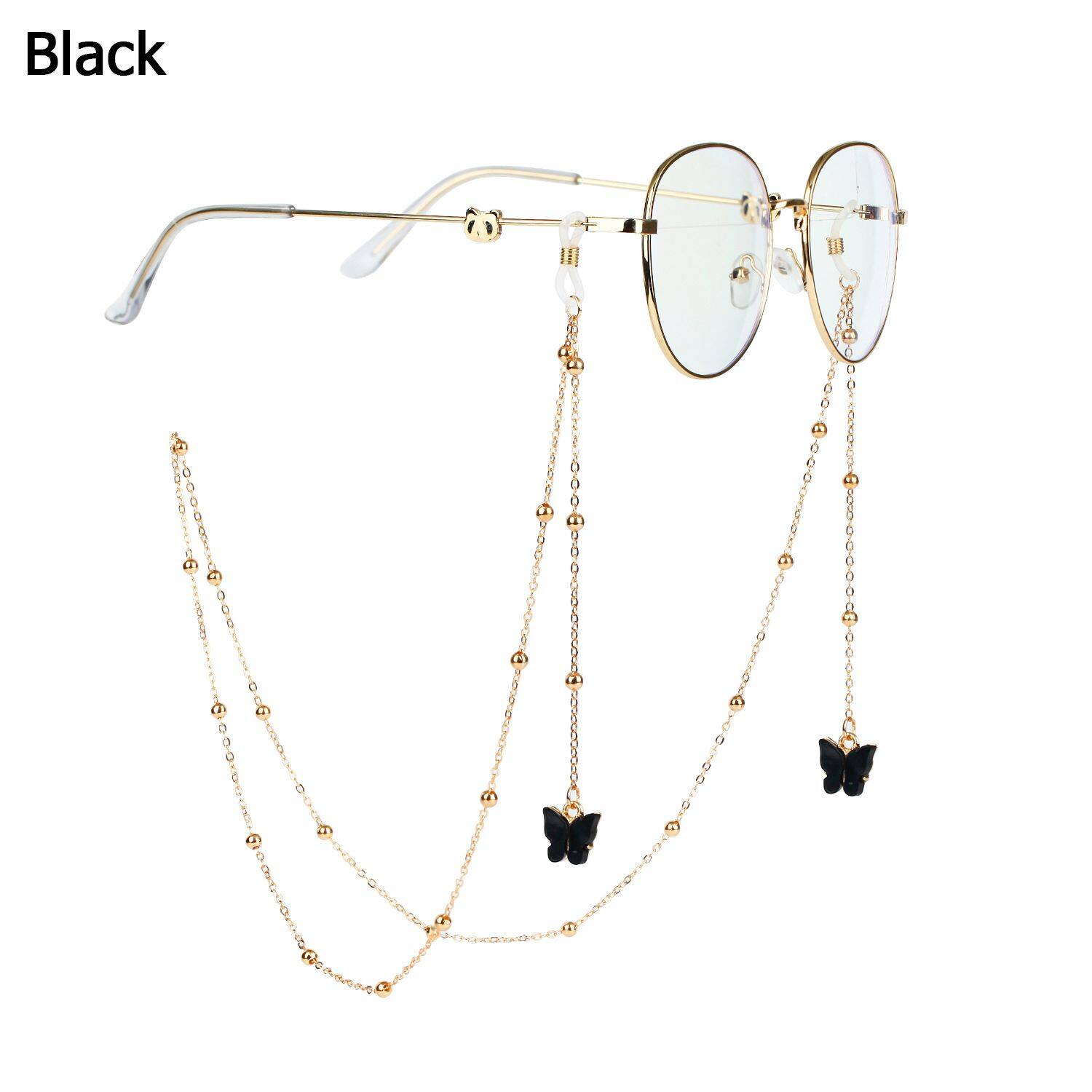 1 * Giá Giữ Xích Kính, Kính Kim Loại Đính Cườm Pha Lê Thời Trang Kính Râm Dây Xích Dây Đeo Kính Đọc Sách, Dây Giữ Dây Đeo Kính Mắt Chống Mất Phụ Kiện Kính Mắt