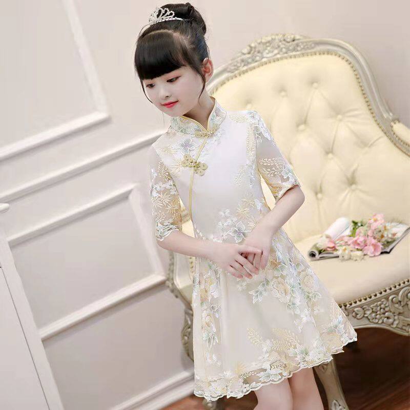 Đầm sườn xám nữ hua753 váy mùa hè váy trẻ em, đầm công chúa mới 2021, váy thời trang quần áo trung quốc cô gái han