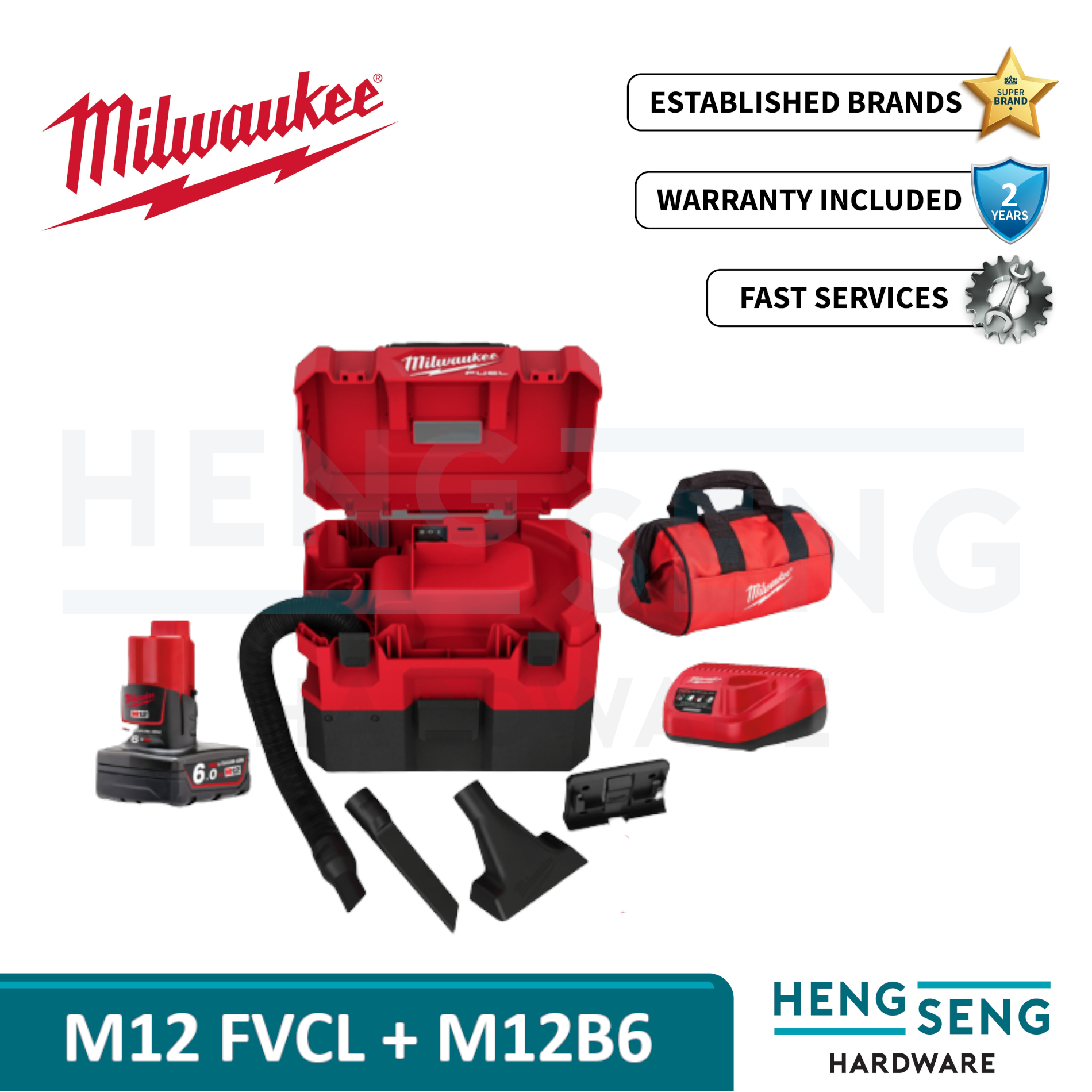 MILWAUKEE M12 FUEL WET/DRY VACUUM 6.1Lt 