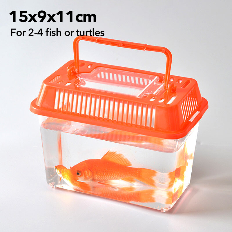 HATELI Random Color Aquarium Small Plastic Water Tank Portable Pet Box Climbing Pet Breeding Box Reptile Square Box Transport