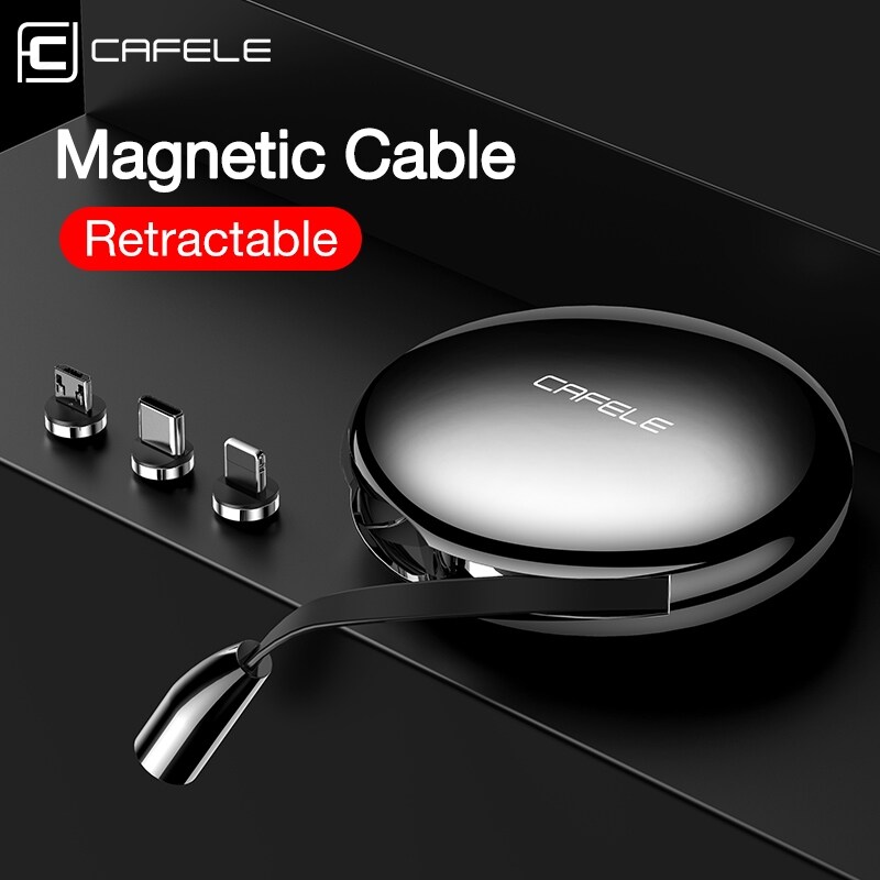 {hot} Cafele Retractable Magnetic USB Cable For iPhone Charger Micro USB Type C Cable For Huawei Xiaomi Samsung S10 3A Fast Charging