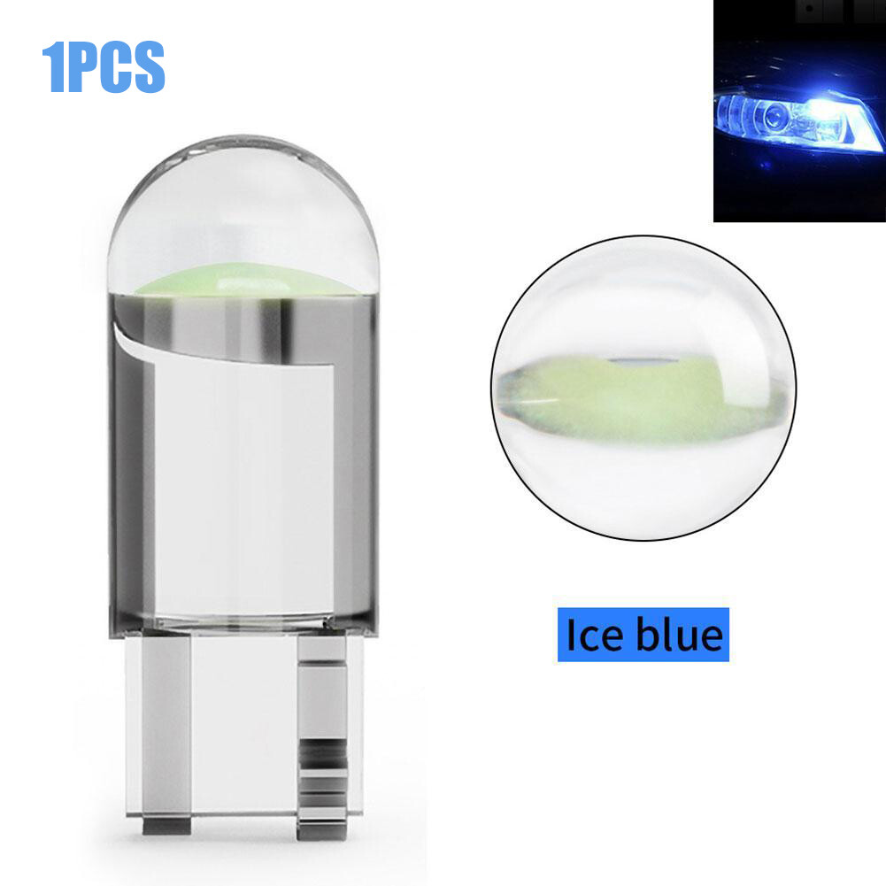 10Pcs T10 LED Crystal Bulb Car COB Signal Integrated Light 7 Colors Wedge License Plate Light Dome Indicator Light Reading Light Plate License Lamp 12V