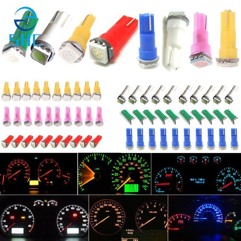 SHC 10 Pcs T5 17 37 73 74 SMD 5050 Auto Lampu Mobil LED Dashboard Instrumen Bola Lampu 12 V untuk Ford CSL2017 (merah)