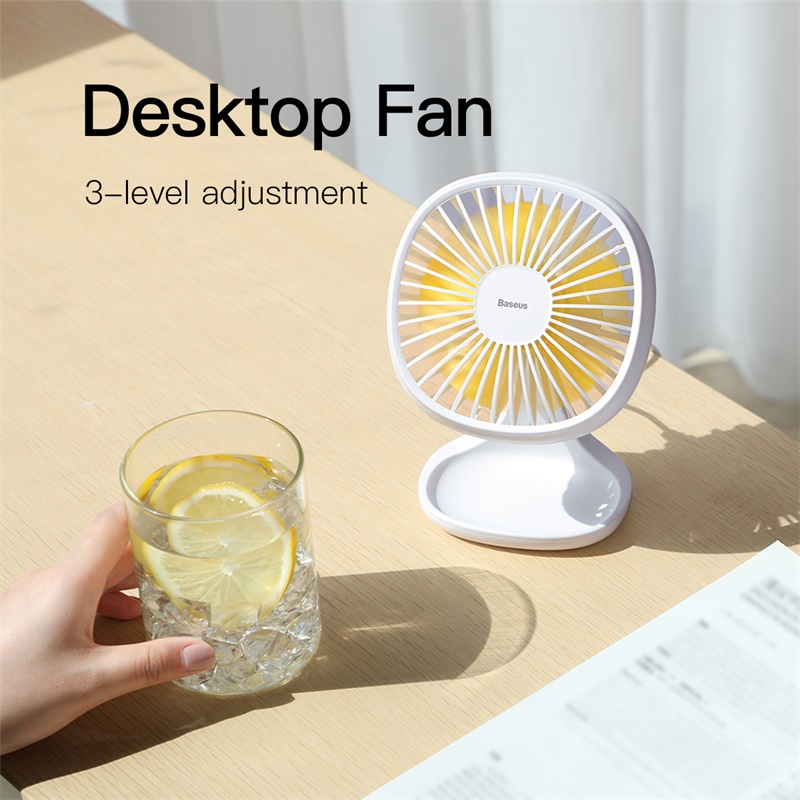 Quạt mini để bàn Baseus Baseus Pudding-Shaped Fan ( 3 mức tốc độ - Mini USB Air Cooling Fan Clip Desk Fan)
