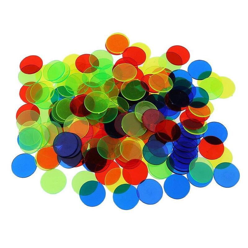 100Pcs Montessori Learning Education Math Toys Learning Resources Color Plastic Coin Bingo Chip Children Kids Classroom Supplies
