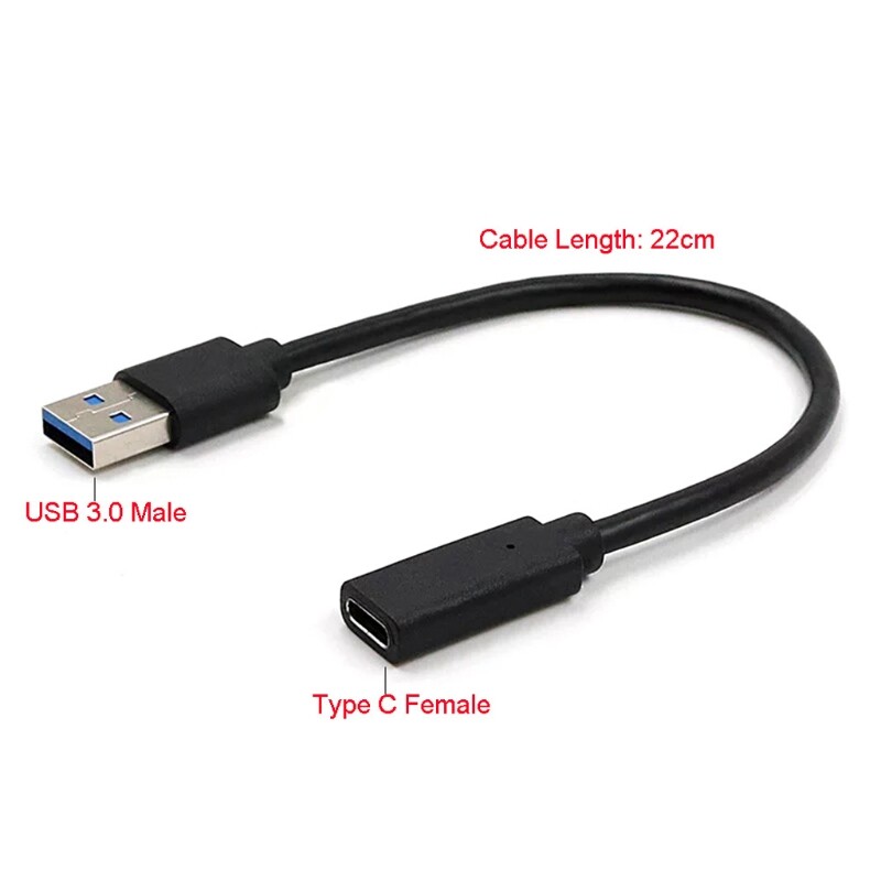 USB 3.1 Type C Female To USB 3.0 Male Adapter Cable For Macbook Android Phone
