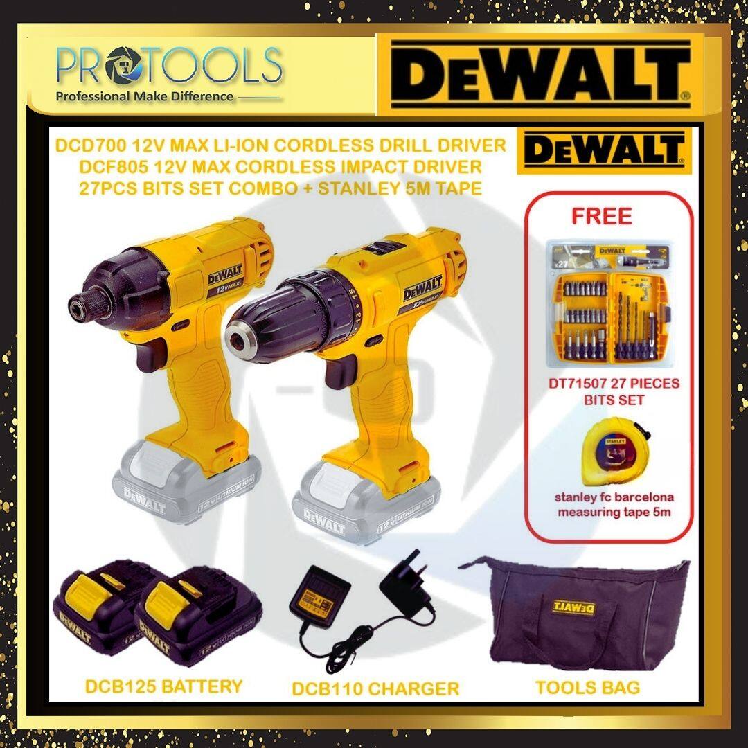DEWALT DCD700 MAX LI-ION Cordless Drill Driver DCF805 12V Max