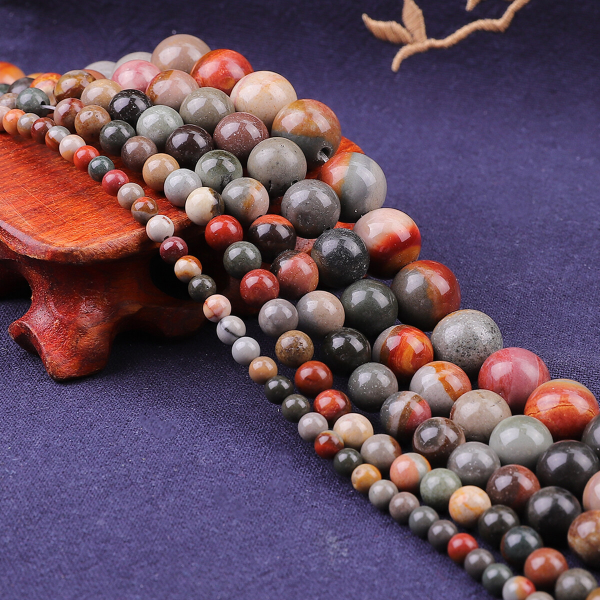 Natural Stone Beads 4/6/8/10/12MM Round Ocean Jasper Beads For Bracelet Making DIY Jewelry Necklace