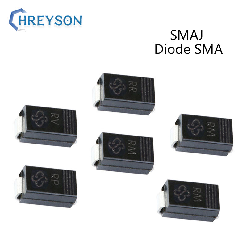 50pcs smd tvs diodes smaj28a smaj30a smaj33a smaj36a smaj40ca smaj43ca smaj45ca smaj48ca smaj51ca smaj54ca 400w 5a sma