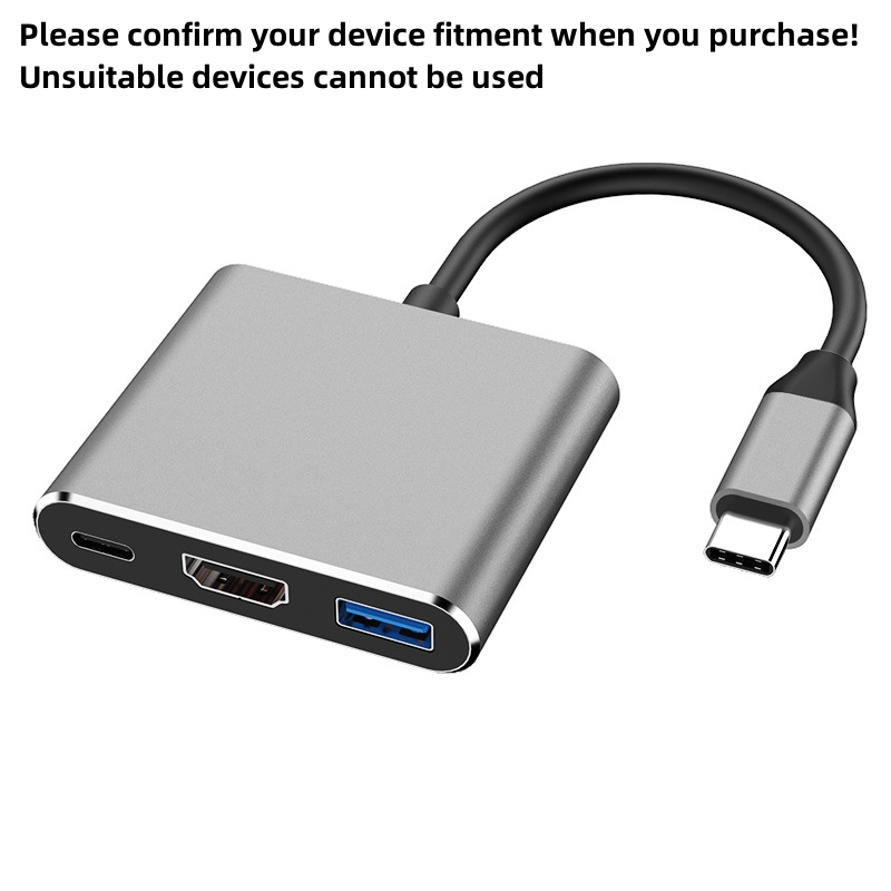 Usbc3.0 3 in 1 hub type-c to hdmi-compatible usb 3.0 docking station charging 4k adapter splitter for air pro samsung