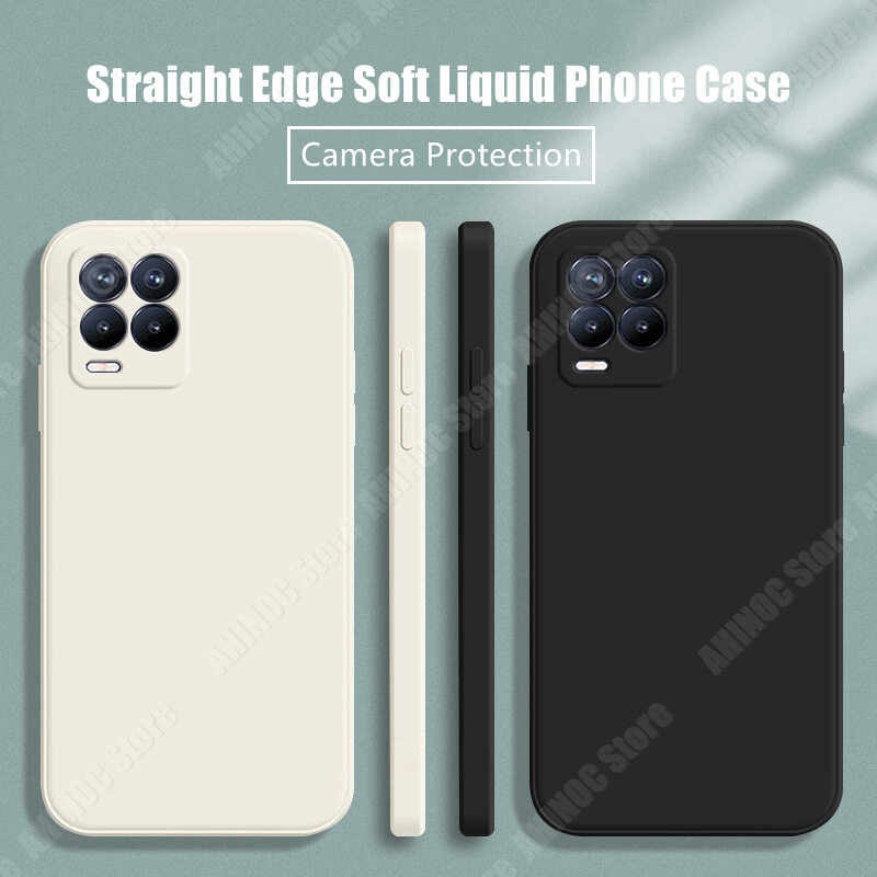 For Realme Pro Phone Case Straight Edge Liquid Silicone Casing Soft