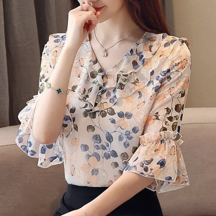 short sleeve chiffon tops