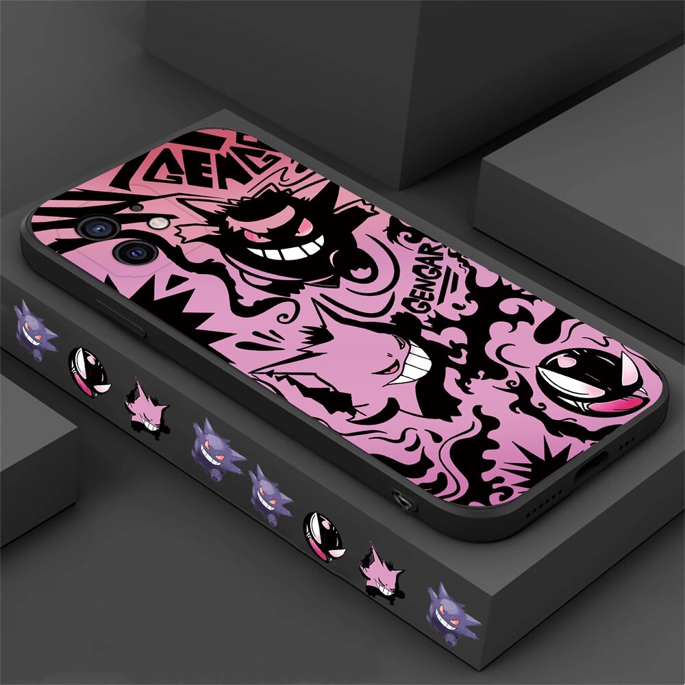 Case Compatible for IPhone 14 Pro Max IPhone 13 Pro Max IPhone 11 IPhone 12 IPhone XR XS 6 6S 7 8 Plus SE 2020 Gengar Pokemon Soft Silicone Phone Case Cover iCasing