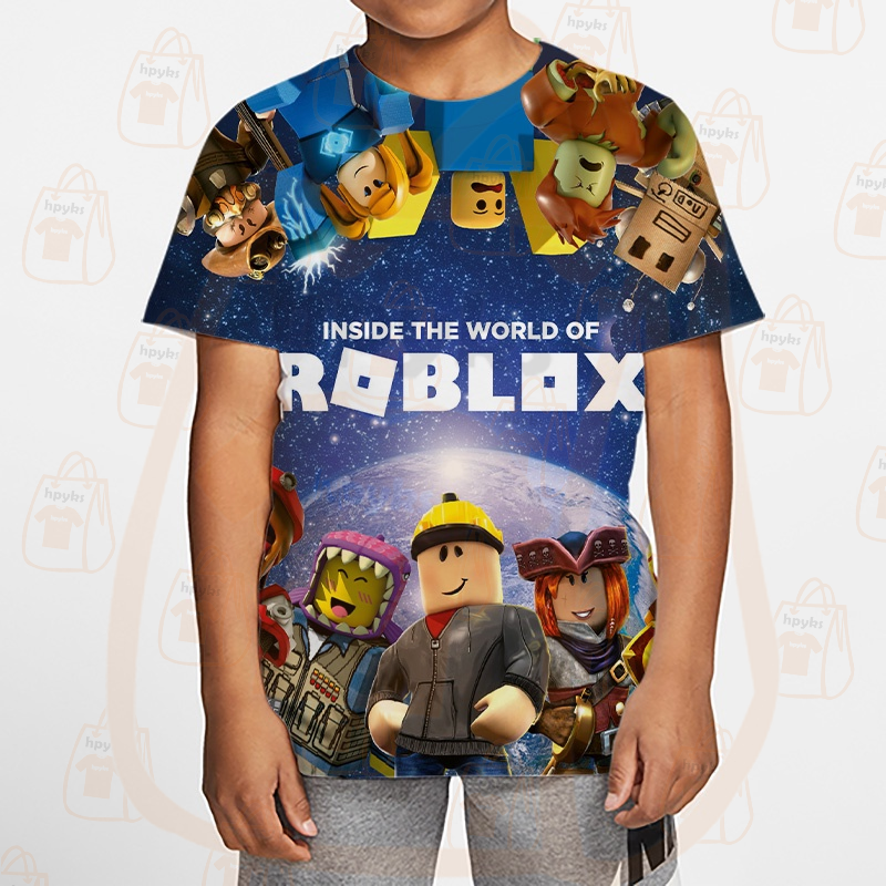 Thombase Boys T-Shirts 3D Roblox Cartoon T-Shirt Family Games Tops