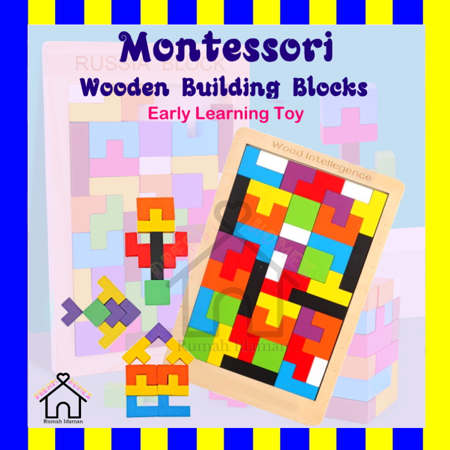 [DHomez] Russian Blocks Tangram Tetris Wooden Puzzle Children Kid ...