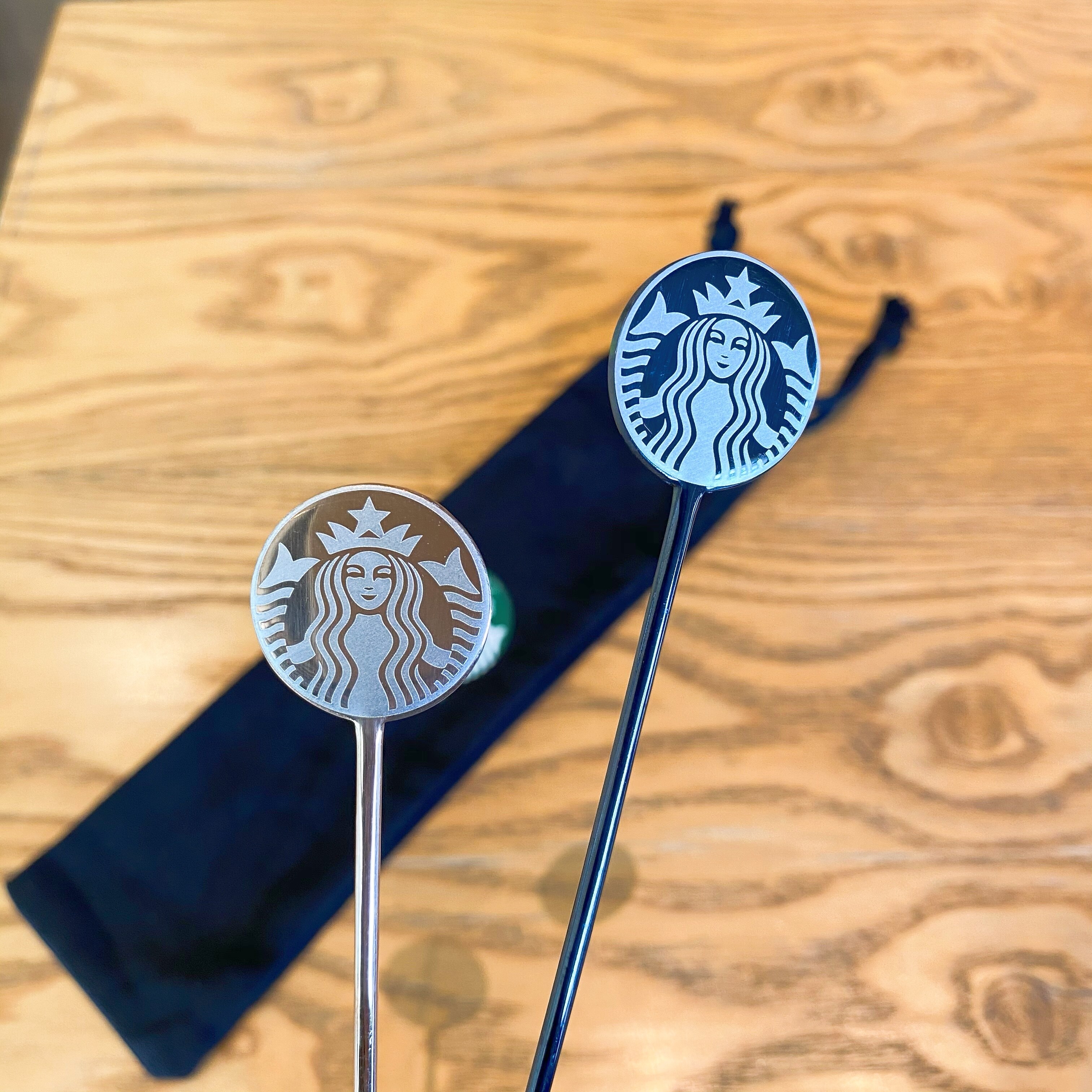 Starbuck 2021 Classic Goddess LOGO Elegant Gold Black Stainless Steel Stirring Rod Stirring Spoon Goddess Spoon starbuck cup starbuck mug starbuck tumbler starbuck singapore official starbuck flagship store