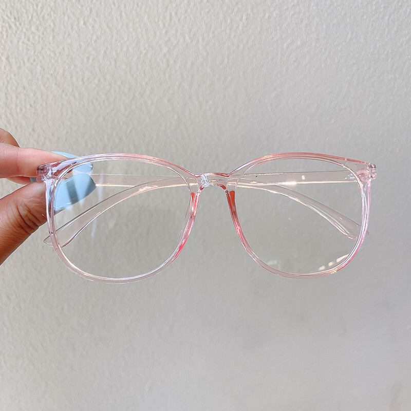 Fashion plain and thin glasses large square frame transparent flat glasses unisex