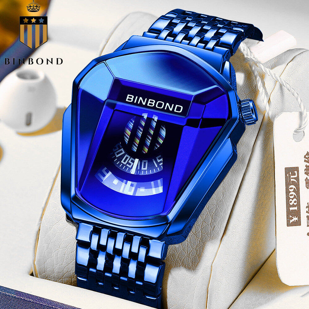 BINBOND Đồng Hồ Cho Nam Đồng Hồ Xe Máy Phong Cách Thời Trang Vỏ Thép Không
