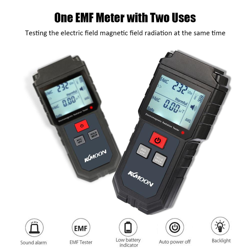 Máy Kiểm Tra Bức Xạ Điện Từ KKmoon, Thiết Bị Cầm Tay Kỹ Thuật Số, Có Màn Hình LCD, Máy Dò Liều Kế Trường Điện, Có Âm Thanh Và Ánh Sáng