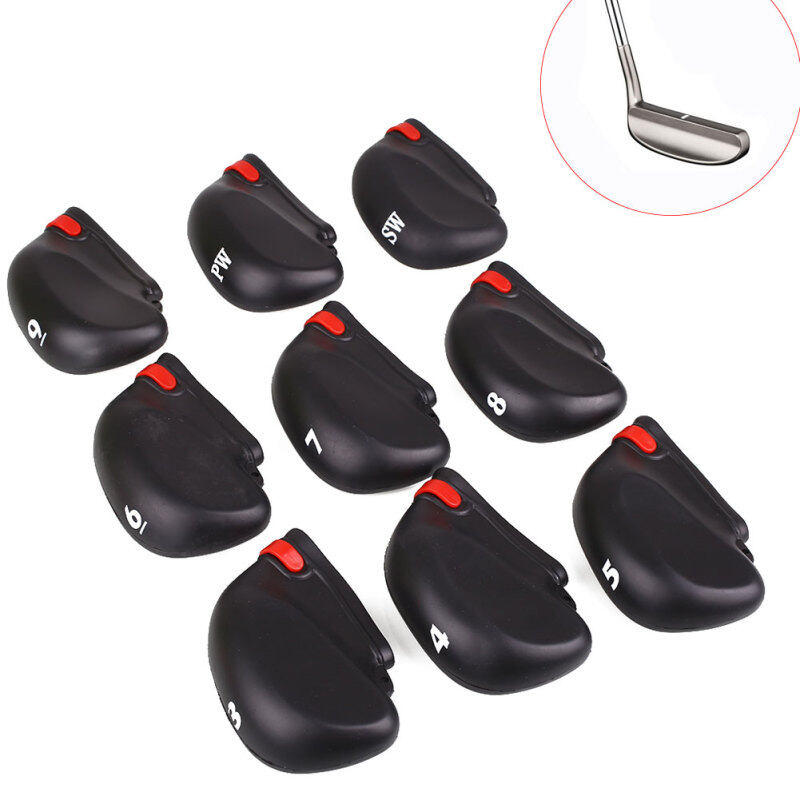 Tsujiu Store Golf đầu sắt bao gồm Câu lạc bộ phụ kiện thời trang 9 cái 9 cái Silicone dây đen