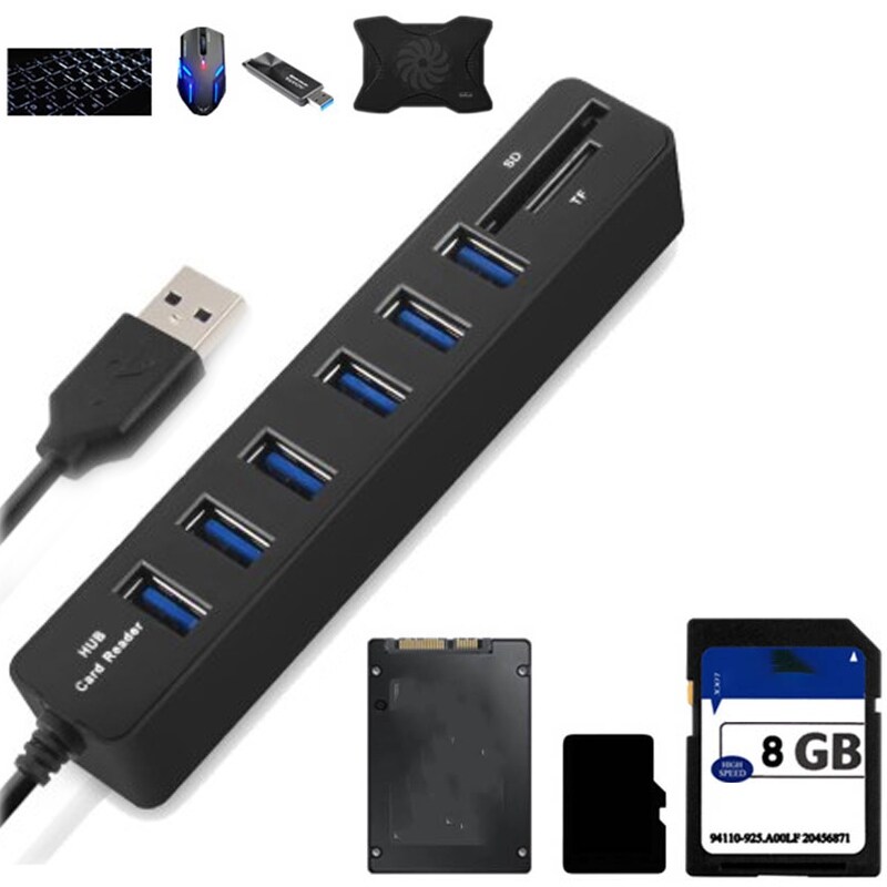 【Hot Sale】 USB Hub 3/6 Port Expander Adapter USB 3.0 Hub Multi USB Splitter 2.0 Hab 3 Hub 3.0 Multiple For PC Computer Accessories