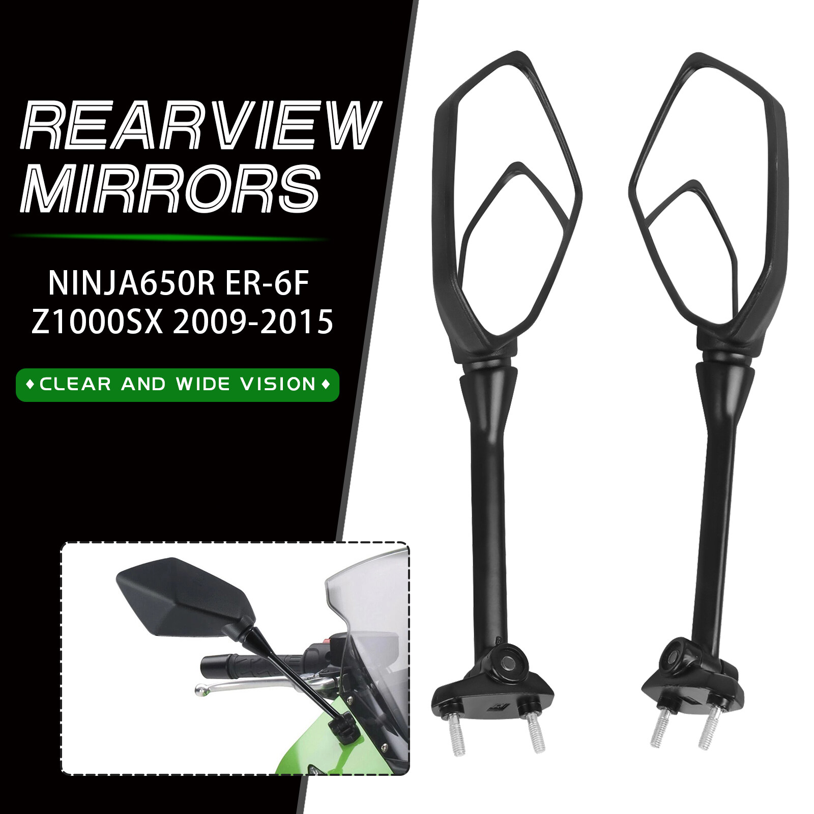 マサヨシ オートバイバックミラー 忍者 650R ER6F 400R Z1000SX ER-6F