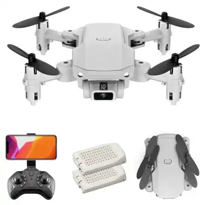 LS-MIN Mini Drone RC Quadcopter 480P Camera 13mins Flight Time 360° Flip 6-Axis Gyro Gesture Photo Video Track Flight Altitude Hold Headless Remote Control Drone for Kids Adults 2 Batteries (Grey)
