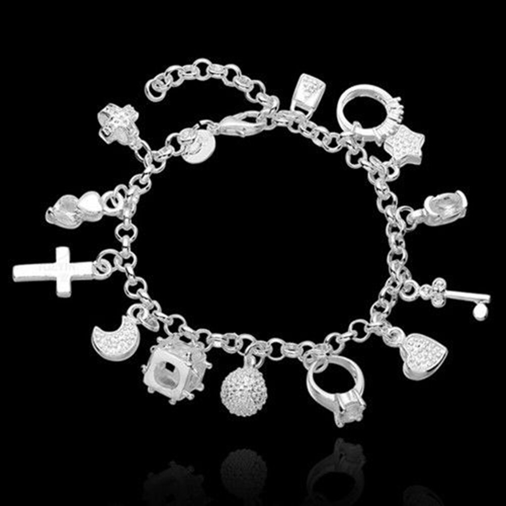 Bracelet Pendants Chain Creative Silver Plated Ethnic Style Electroplate Bangle for Party
