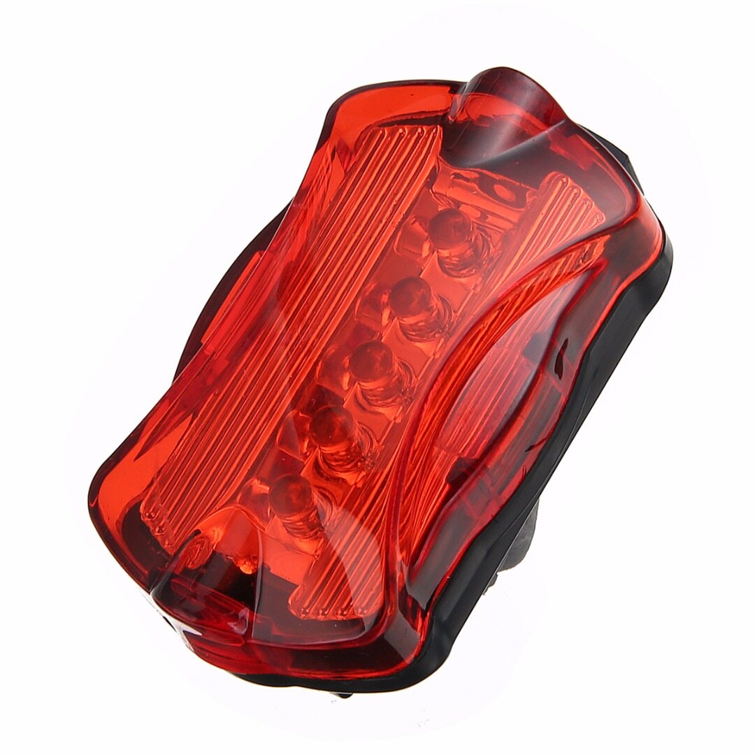 BOKALI 5 LED Flashlight Headlight + Taillight Bike Bicycle Warning Safety Lamp Set  battery (NOT included)
