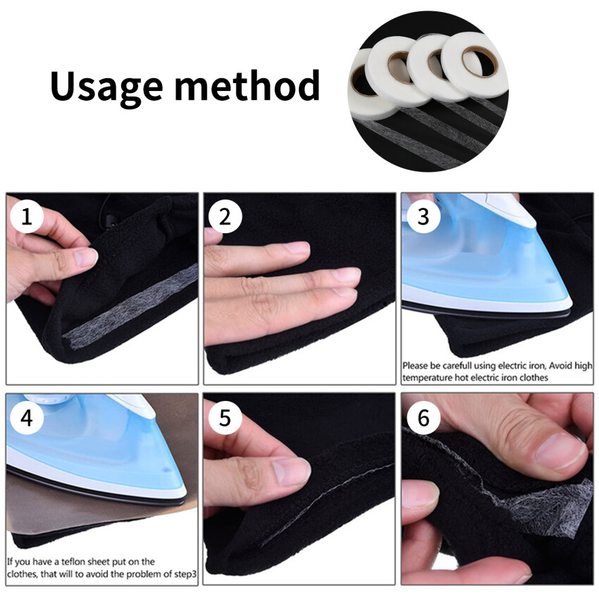 Phụ Kiện May Vá Hai Mặt Màu Trắng 70Yard Băng Dính Băng Dính Vải Lót Trang Phục Dễ Nóng Chảy Phụ Kiện Tự Làm Chắp Vá