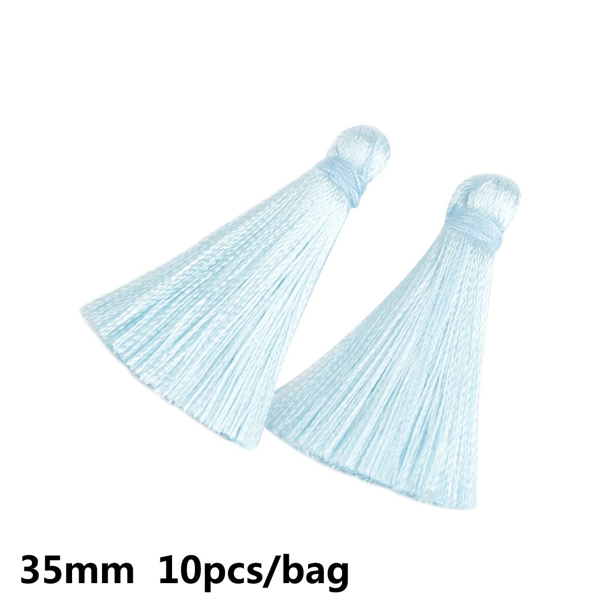 10pcs/Bag 35mm Polyester Silk Tassel Brush Pendant Earring Charm Satin Tassel For DIY Jewelry Making Bracelet Keychain Craft Sewing Accessories