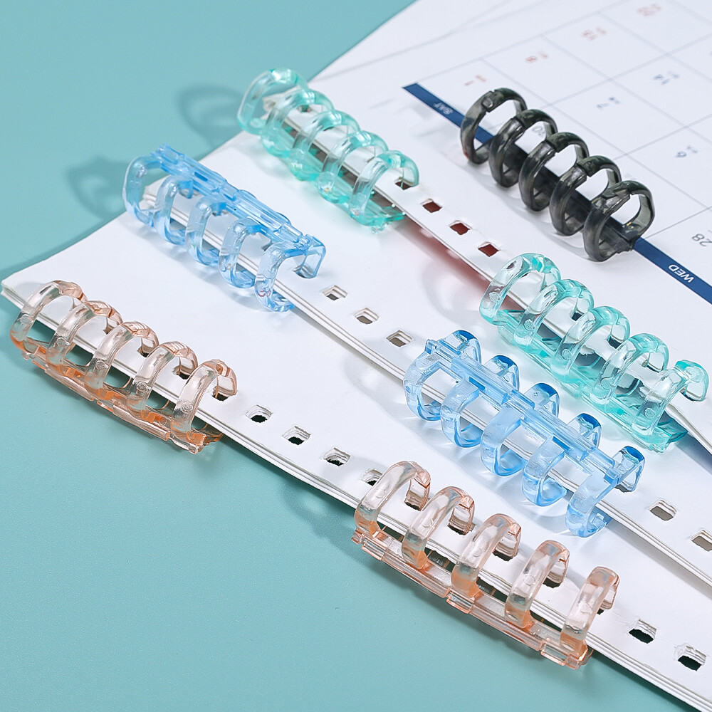Nhựa 5 lỗ ràng buộc Vòng DIY trong suốt chất kết dính vòng lặp A4 A5 A6 Loose-Leaf phụ kiện nhựa Bìa