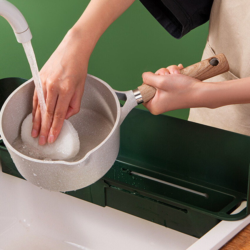 Multi-Function Sink Flip Shelf Anti-Splash Retractable Storage Drain Basket Kitchen Sink Sink Shelf