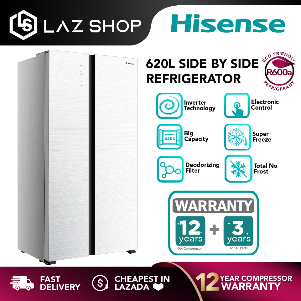 Hisense 620L Side By Side Inverter Refrigerator RS688N4AW-PU (W.Pink ...