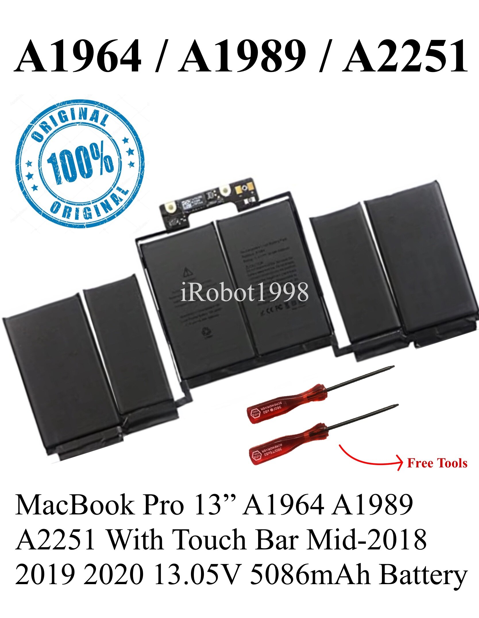 ᐅ • Batterij voor Macbook Pro A1989 - 13-inch - 2018 - A Kwaliteit | Snel en Goedkoop
