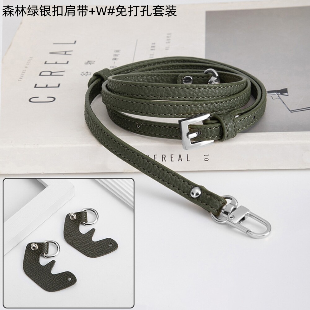 3pcs/set 5 Colors Longchamp Bag Crossbody Strap Diy Accessories No Punching Leather Buckle Shoulder Strap Longchamp Bag Diy Strap Lady Shoulder Bags DIY Replacement Accessories