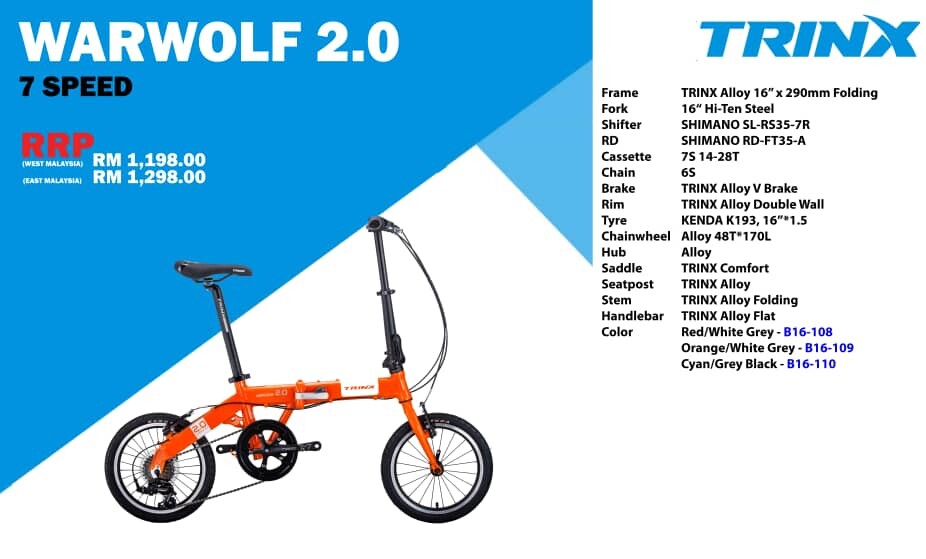 trinx folding bike price