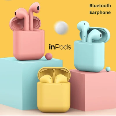 Macaron inPods 12 Bluetooth Earphone 5.0 Wireless Headphones Earbuds Sports Headset with mic