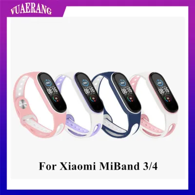 VUAERANG Two-color Bracelet For Xiaomi Mi Band 4 3 Silicone Sports Replacement Strap Watch band Wristband For Mi band 3 4 Smart Watch