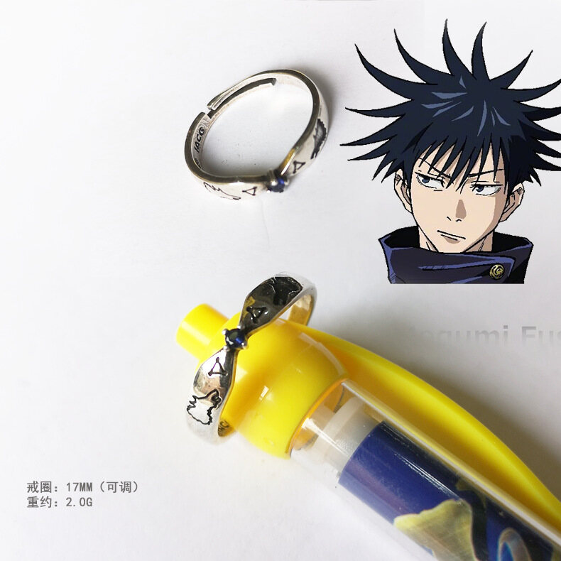 BESFOME Anime Jujutsu Kaisen Necklace Itadori Yuji Cosplay Accessories Gojo Satoru Ring Kugisaki Nobara Pendant Jewelry Gift