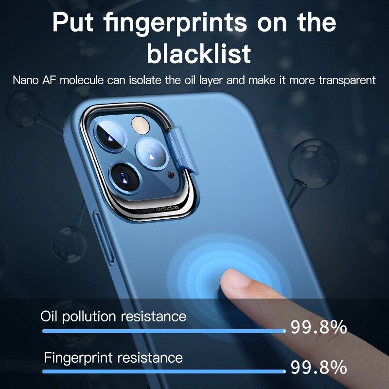 Bracket Matte Transparent Phone Case For iPhone 13 Pro Max 12Pro 12 Mini 12Pro Max 11 11Pro Max Camera Protection Shockproof Back Cover