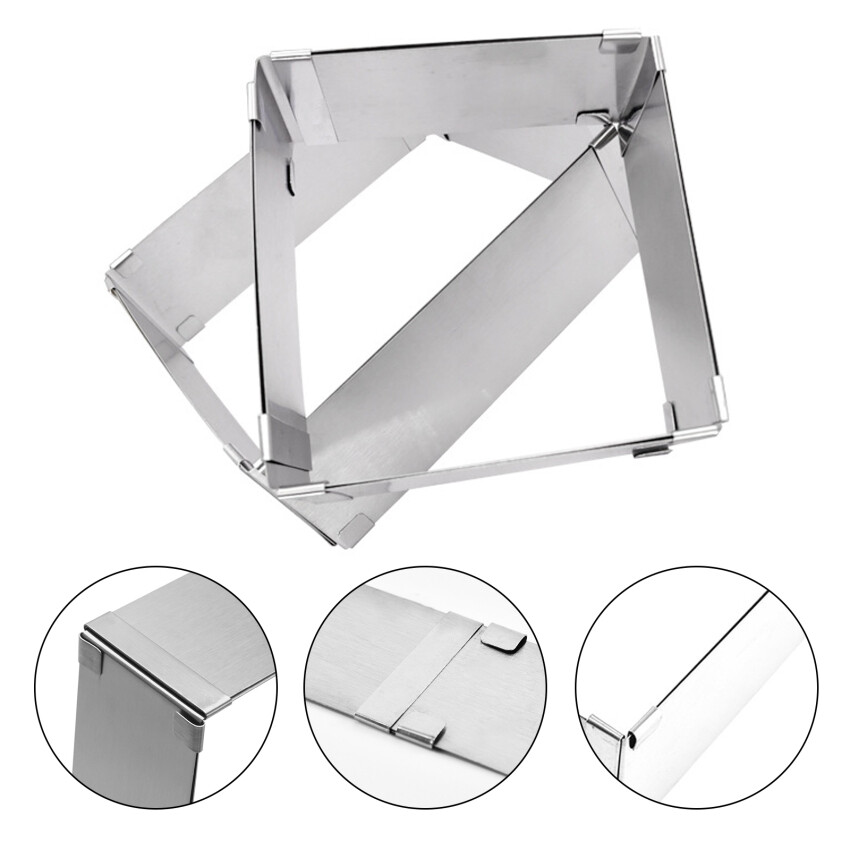 Adjustable Mousse Ring Set Round Square Stainless Steel Cake Baking Mold Birthday Wedding Cake Decorating Tools